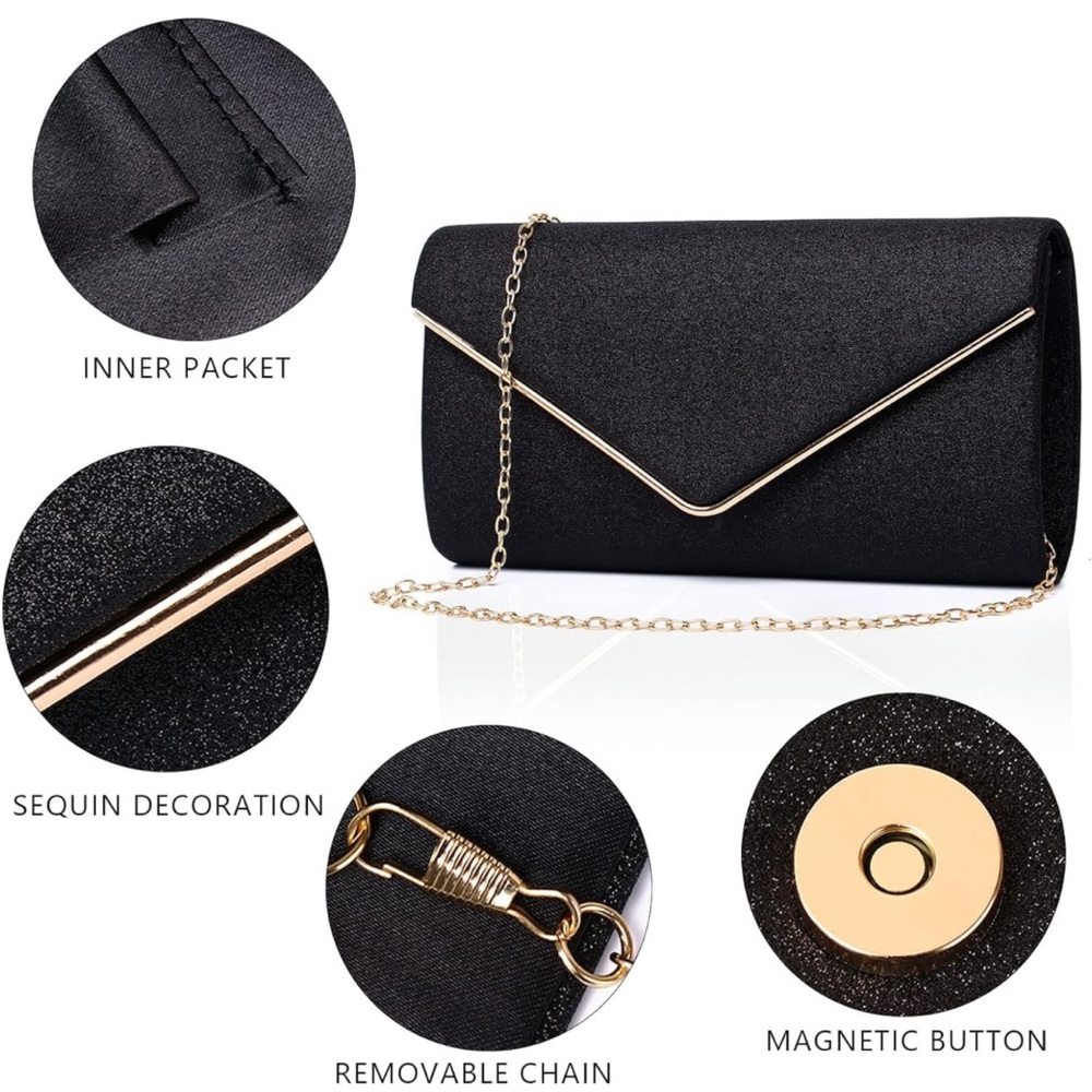 Shining Envelope Clutch Purse for Women Evening or Wedding Party